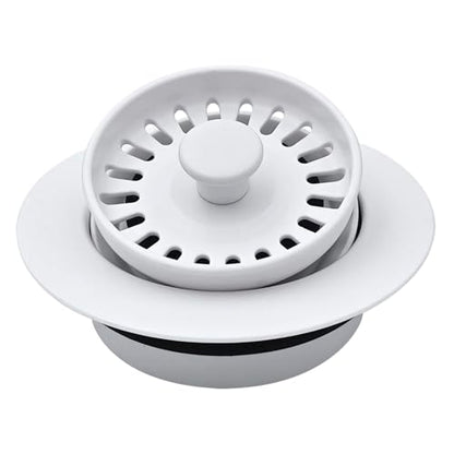 GZILA Garbage Disposal Drain Strainer and Stopper with Decorative Disposal Flange in White, Fit 3.5 Inch Standard Drain Hole - color: White