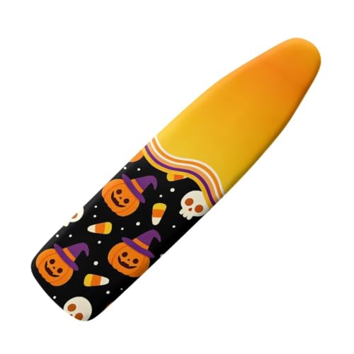 Halloween Pumpkin Ironing Board Cover, Anti-Scald Iron Board Protector with Elastic Edge Standard Size Home Replacement Ironing Accessories Easy to Install Orange - color: Halloween Pumpkin - Orange