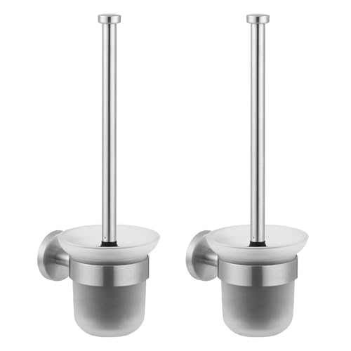 Dailyart Toilet Brush and Holder Set No Drilling Wall Mounting, 2 Pack