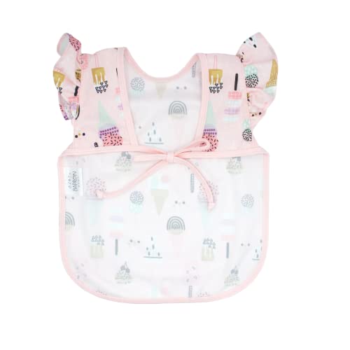 BapronBaby Flutter Baby Led Weaning Infant Feeding Bib Crafting Smock 6M-5T - color: Pink Ice Cream, size: Baby/Toddler 6m-3T