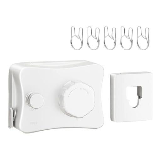 Retractable Clothesline-Heavy Duty Stainless Steel 16.7 Ft Adjustable Space Saving Drying Rope with Aluminum and ABS Wall Mount Case, Perfect for Compact Areas Indoor/Outdoor (White) - color: White