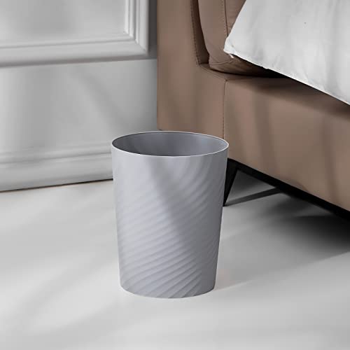 Plastic Small Bathroom Trash Can Wastebasket Garbage Can, Grey, 2 Pack - color: Grey, size: 1.8 Gallon/2 Pack