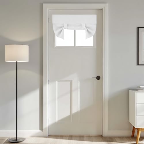 RYB HOME Door Window Curtains Privacy Sunlight Shades for Classroom Cover - color: White, size: 26"W x 20"L (Pack of 1)
