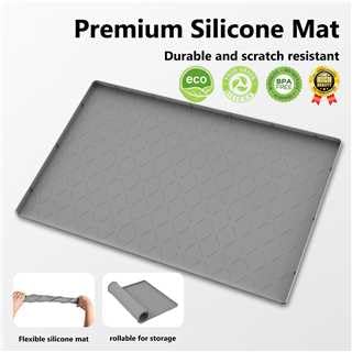 MateeyLife Silicone Waterproof Mat for Dog & Cat Food Mat 19"X12" - color: Dark Grey, size: 19"L x 12"W