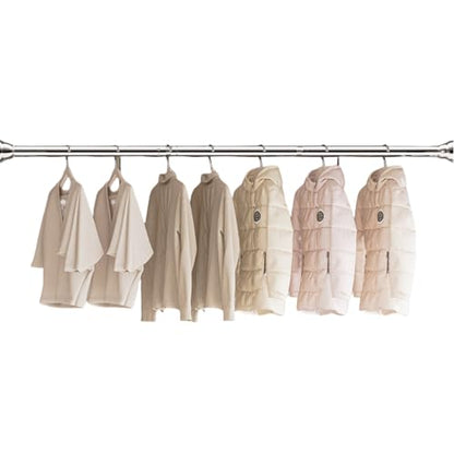 Adjustable clothesline pole, shower curtain pole, extendable metal wardrobe hanger, suitable for bathroom wardrobe, kitchen, laundry room, balcony（43”-78”） - size: 43.3 to 78.7 inches