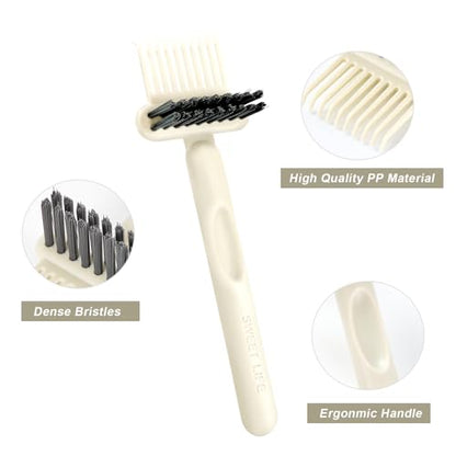 Hair Brush Comb Cleaning Tool Comb,2-in-1 Hair Brush Cleaner Tool, Portable Remover Rake for Removing Hair Dust, Home and Salon Use (White) - color: 1 Pack-White