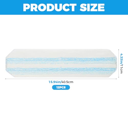 12 Pack Microfiber Mop Pads Compatible with O-Cedar H2prO Flat Mop System, Machine-Washable Reusable Replacement Pads for Wet & Dry Floor Cleaning