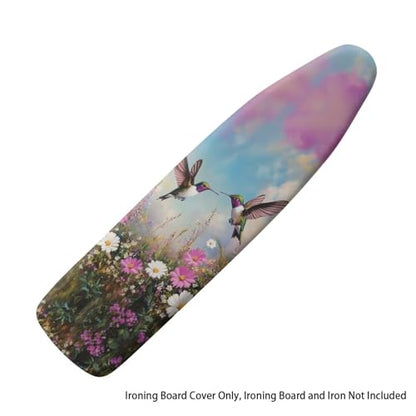 Ironing Board Cover and Pad 16 x 55 Inch Iron Board Cover with Elastic Edge & Adjustable Fastener Resist Scorching and Staining Extra Thick Padding Hummingbird - color: Hummingbird2