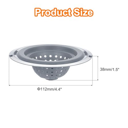 uxcell Silicone Sink Strainer, 2Pcs Kitchen Sink Drain Strainer Grey - color: Gray