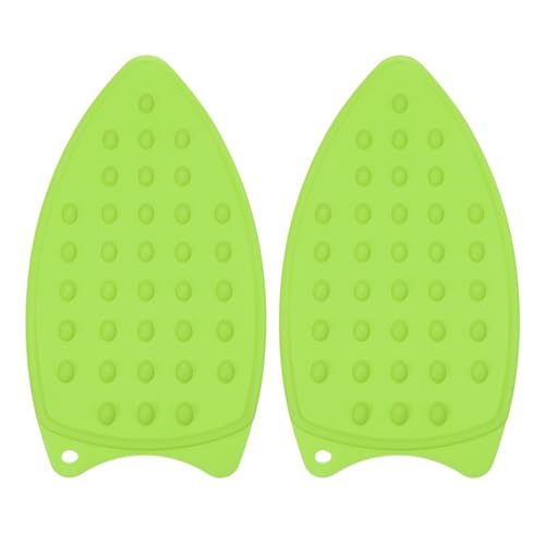 PATIKIL Silicone Iron Rest Pad, 2 Pcs Multipurpose Hot Heat Resistant Iron Rest Plate Protective Pad for Ironing Board Hot Resistant Steamer Steam Compact Mat, Green - color: Green