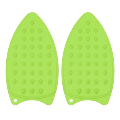 PATIKIL Silicone Iron Rest Pad, 2 Pcs Multipurpose Hot Heat Resistant Iron Rest Plate Protective Pad for Ironing Board Hot Resistant Steamer Steam Compact Mat, Green - color: Green