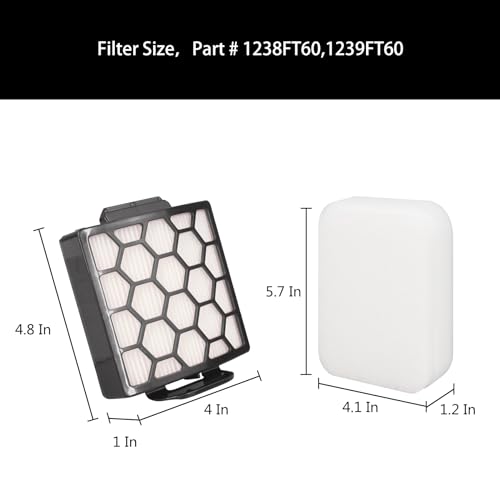 Replacement Filter Compatible with Shark ZU55 ZU55 12 ZU55 U4 NV250 NV255 Navigator Swivel Pro Complete Upright Vacuum