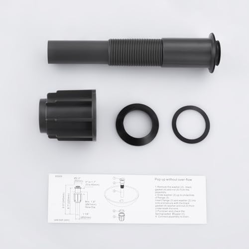 ALEASHA Pop Up Sink Drain Without Overflow, Bathroom Sink Drain Vessel Sink Stopper Pop Up Sink Drain Stopper, Pop Up Drain for Bathroom Sink Drain Strainer for Hair Catcher, Matte Black - color: Matte Black, style: Without Overflow