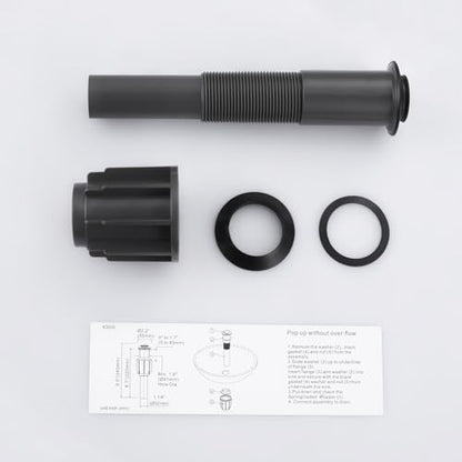 ALEASHA Pop Up Sink Drain Without Overflow, Bathroom Sink Drain Vessel Sink Stopper Pop Up Sink Drain Stopper, Pop Up Drain for Bathroom Sink Drain Strainer for Hair Catcher, Matte Black - color: Matte Black, style: Without Overflow