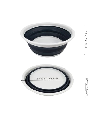 SAMMART 7.5L (1.98 Gallon) Collapsible Tub - Foldable Dish Tub - Portable Washing Basin - Space Saving Plastic Washtub (Grey/Slate Grey (Set of 2)) - color: Grey/Slate Grey (Set of 2)
