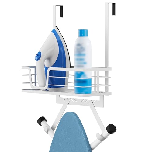 KES Over the Door Ironing Board Holder, Fits 1-3/8 Inch Door, White - color: White, size: Fit 1 3/8" Door