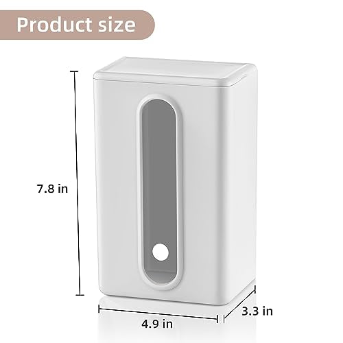 SUBEKYU Magnetic Dryer Sheet Holder Container Dispenser,Plastic,Cream White - color: With lid