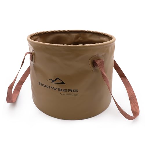 Collapsible Bucket 20L, Collapsible Bucket with Handle for Easy Portability - color: Brown, size: 20L