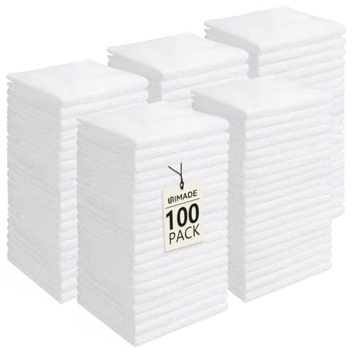 UNIMADE Washcloths Bulk 100 Pack Face Towels, Highly Soft Wash Cloths - color: White, size: 100Pack