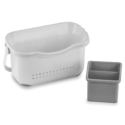 DecorRack Small Shower Caddy, 9x4 Plastic Organizer Basket with Handle