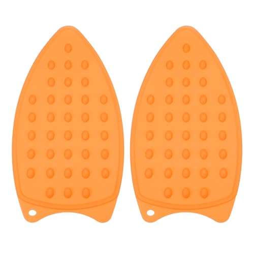 PATIKIL Silicone Iron Rest Pad, 2 Pcs Multipurpose Hot Heat Resistant Iron Rest Plate Protective Pad for Ironing Board Hot Resistant Steamer Steam Compact Mat, Orange - color: Orange