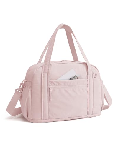 BAGSMART Expandable Personal Item Travel Bag, 2 Set Duffel Bag for Women - color: Pink