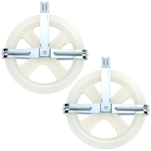 QWORK Clothesline Pulley Set, 2 Pack 5-Inch Nylon Pulley for Outdoor Clotheslines, Fits Rope Up to 3/8-in