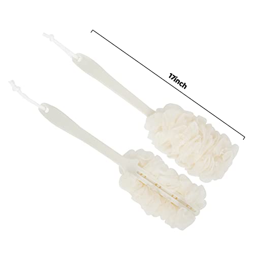Evmliy Back Scrubber for Shower, Loofah Sponge Brush Exfoliating Body, Long Handle Scrub Brush for Shower with Loofah on a Stick for Back Use, Bathing Accessories Body Brushes (4Pack) - size: 4Pack