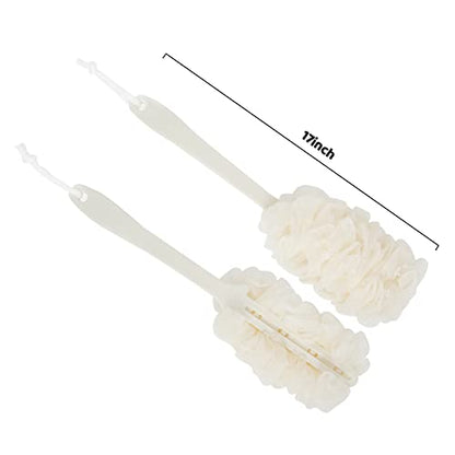 Evmliy Back Scrubber for Shower, Loofah Sponge Brush Exfoliating Body, Long Handle Scrub Brush for Shower with Loofah on a Stick for Back Use, Bathing Accessories Body Brushes (4Pack) - size: 4Pack
