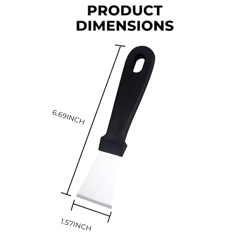 Glass Stove Curved Edge Scraper Flexible Black Straight Tool for Grease and Residue Removal - color: Black, size: Straight