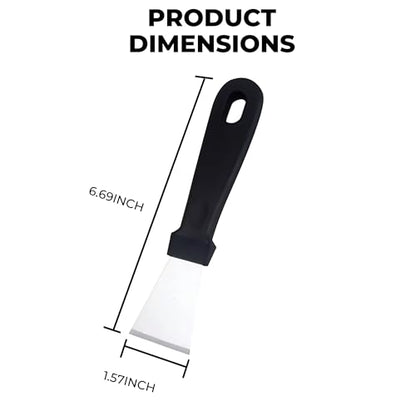 Glass Stove Curved Edge Scraper Flexible Black Straight Tool for Grease and Residue Removal - color: Black, size: Straight
