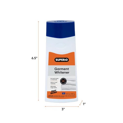Garment Whitener Wool Cleaner 10.5 Oz, Wool Whitener for Tzitzit and Talit European Made, Safe for Most Materials, for Whites use Only - size: Garment Whitener, 1 Pack