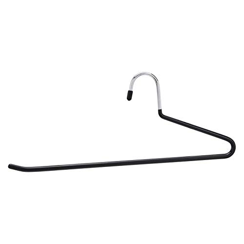 Amazon Basics Non-Slip Trouser/Slack Hangers, Pants Closet Organizer with Easy Slide Design, Metal with Rubber Coating, Black/Silver, 30-Pack