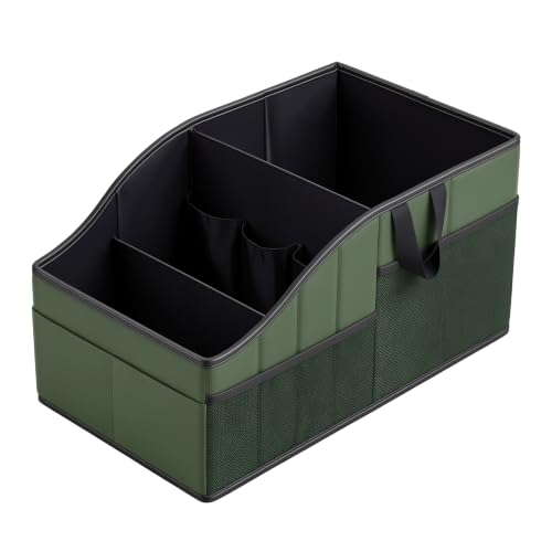 WHHMK Sturdy Leather Car Storage Support Up to 33 LB of Weight, Green - color: Green
