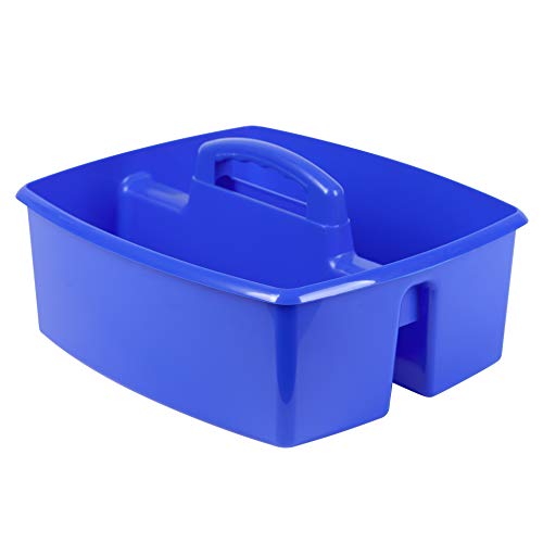 Storex Classroom Craft Caddy, 3 Compartment Plastic Organizer with Carry Handle, Assorted Colors, Color Assortment WILL Vary, 9.25 x 5.25 x 9.25 Inch, Case of Six 5-Packs (00941A06C) - color: Assorted Colors, size: 30-Pack, style: Small