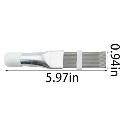 TAODAN 2PCS Silver Metal Air Conditioning Fin Comb 5.51 Inch Cleaning Coil Brush Cleaner Evaporator Radiator Fin Cleaning Tool