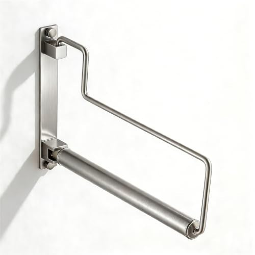 NEWRAIN Clothes Drying Rack, Laundry Racks for Drying Clothes, Wall Mounted Swing Arm Clothes Hanger for Laundry Room, Garage, Indoor & Outdoor Use,Brushed Nickel - color: Brushed Nickel, size: Trapezoid