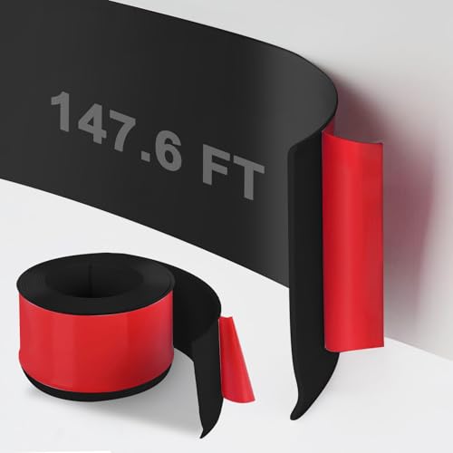 DGSL Flexible Baseboard Trim 4"x147.6ft,Self Adhesive Vinyl Wall Base Black - color: Black, size: 4 In x 150 Ft