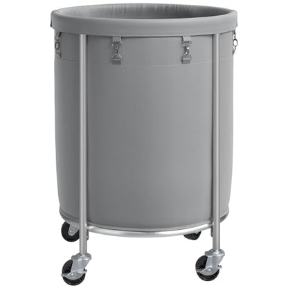 ELYKEN Laundry Basket with Wheels, Round Rolling Laundry Hamper, Gray - color: Gray, size: 170L