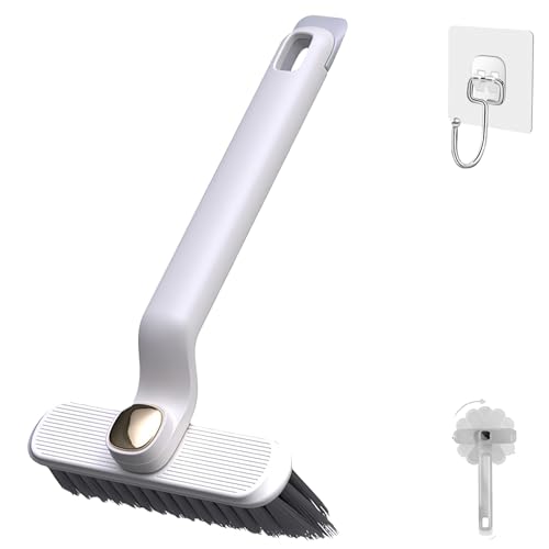 Multi-Function Rotating Crevice Cleaning Brush, 360-Degree Rotating Crevice Household Cleaning Brushes, No Dead Corners Hard Bristle Crevice Gap Brush Tool for Bathroom Household Kitchen (White)