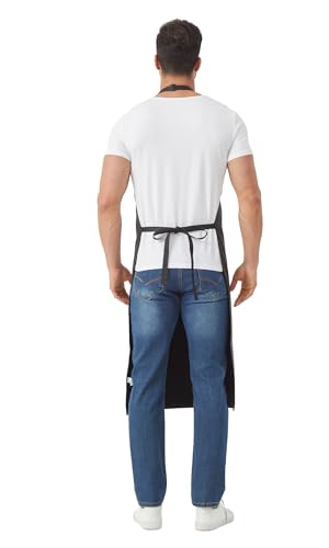 Nanxson Waterproof Apron Adjustable Dishwasher Apron for Women Men - color: Black