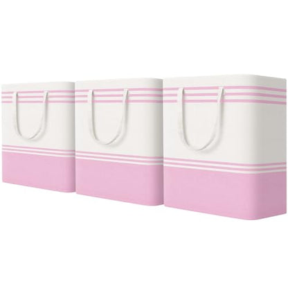 TranquilRelax 3-Pack Laundry Basket, Laundry Hamper, Pink-100L - color: Pink, size: 100L