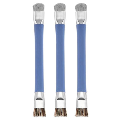 MECCANIXITY 3PCS Anti Static Brush, 147mm Dual Head Cleaning Brush for Small Spaces Keyboard Computer PCB Electronic Cleaning Kit, Blue