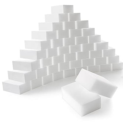 50-Pack Magic Sponges Cleaning Eraser Multi-Functional Melamine Sponge Foam Cleaning Pads for Household Bathroom Furniture Bathtub Sink Cleaning Kitchen Dish Sponge, 3.1"x1.9"x1.2" - size: 50 Count 8x5x3cm