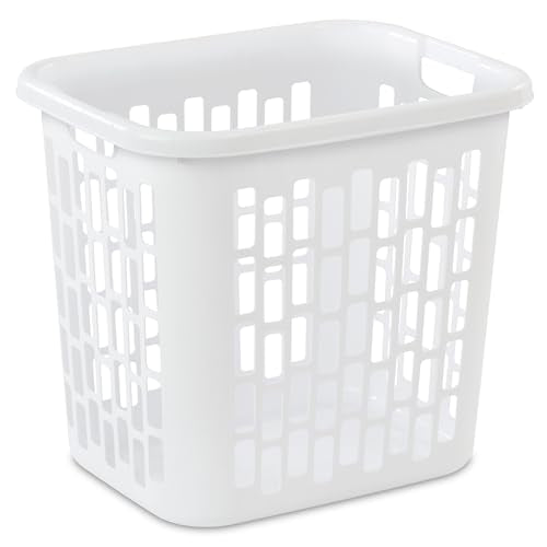 Sterilite Easy Carry Laundry Hamper, Ventilation Holes and Handles to Carry Clothes Between The Laundry Room and Bedroom, Plastic, White, 4-Pack - size: 4 Pack