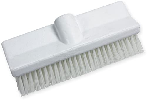 SPARTA 40423EC02 Plastic Floor Scrub Brush, Wall Brush, Equipment Brush with Nonabsorbent Bristles for Industrial Kitchens, Hospitals, Commercial Cleaning, 10 Inches, White - color: White