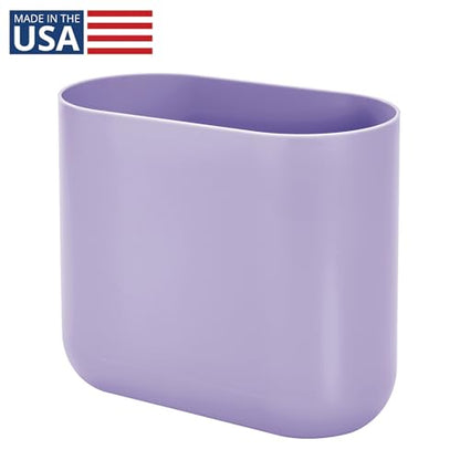 iDesign Small Slim Plastic Bathroom Trash Can, Purple - color: Wisteria, style: Pack of 1