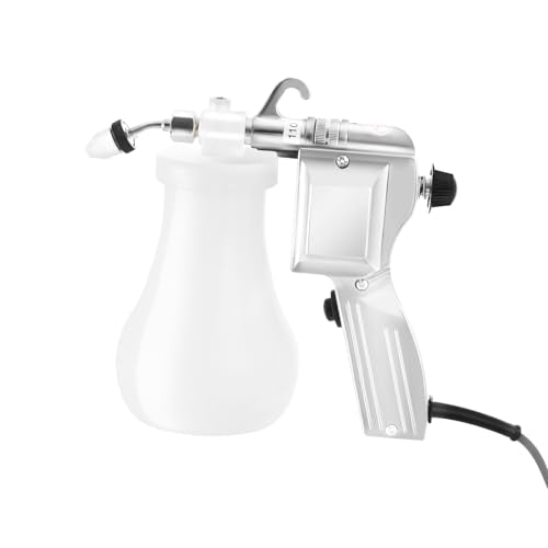 Textile Spot Cleaning Gun Electric, 60W High-Pressure Fabric Stain Remover with 0.65L Tank, Adjustable Spray Nozzle, 110V Upholstery Cleaning Tool for Carpets, Auto Interiors, Apparel(Silver)