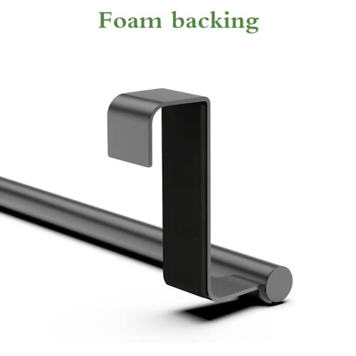 Towel Rack for Cabinet, Strong Steel Kitchen Over Cabinet Towel Bar Holder, 9" Wide - 2 Pack - Black - color: Black