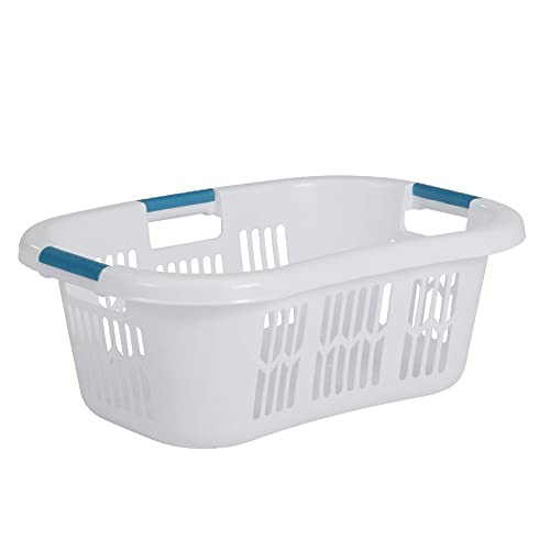 Rubbermaid Laundry Basket XL Hip-Hugger Basket 2.1-Bushel White Laundry Storage/Bathroom/Bedroom/Home Closet - size: 2.1 Bushel, style: XL Hip-Hugger Basket